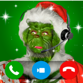 Grinch on a video call