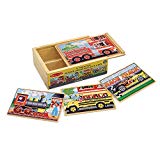 Melissa & Doug Wooden Vehicles Jigsaw Puzzles in a Box