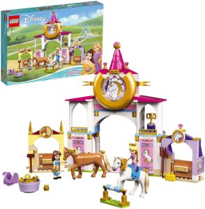 LEGO Disney Princess Belle & Rapunzel’s Royal Stables with packaging on white background