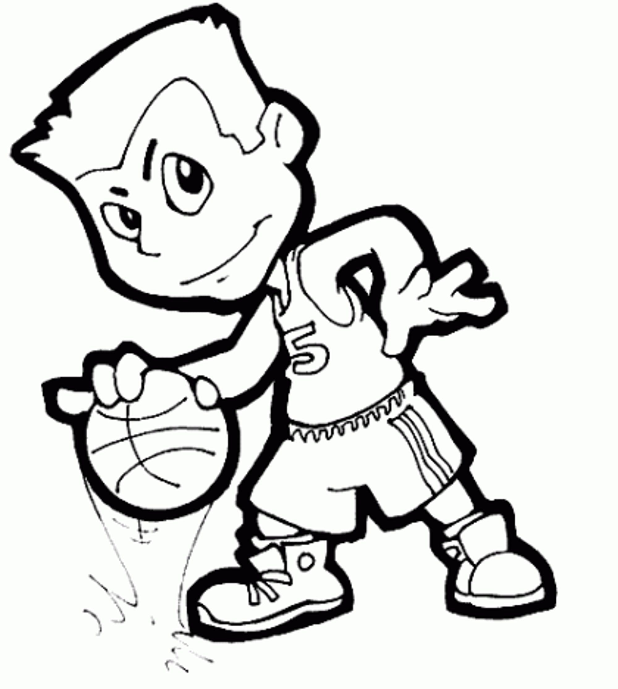 Download Print & Download - Interesting Basketball Coloring Pages