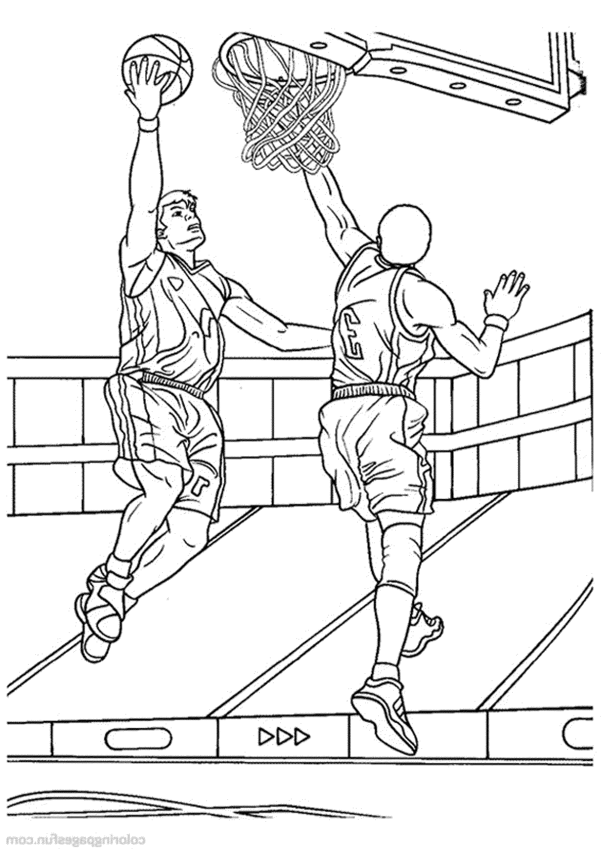 Print Download Interesting Basketball Coloring Pages