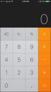iPhone basic calculator