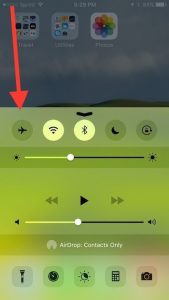 turn on airplane mode on iPhone