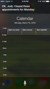 Siri adding calendar events