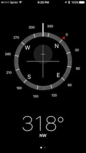 compass app in action on iPhone