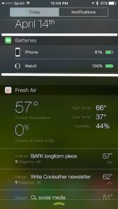 Battery health in Notification Center