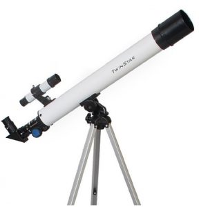TwinStar 60mm Refractor Telescope Kids Pak Bundle Silver 