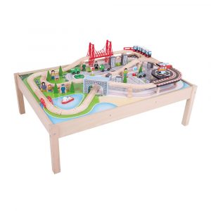 Bigjigs Rail Wooden City Train Set and Table