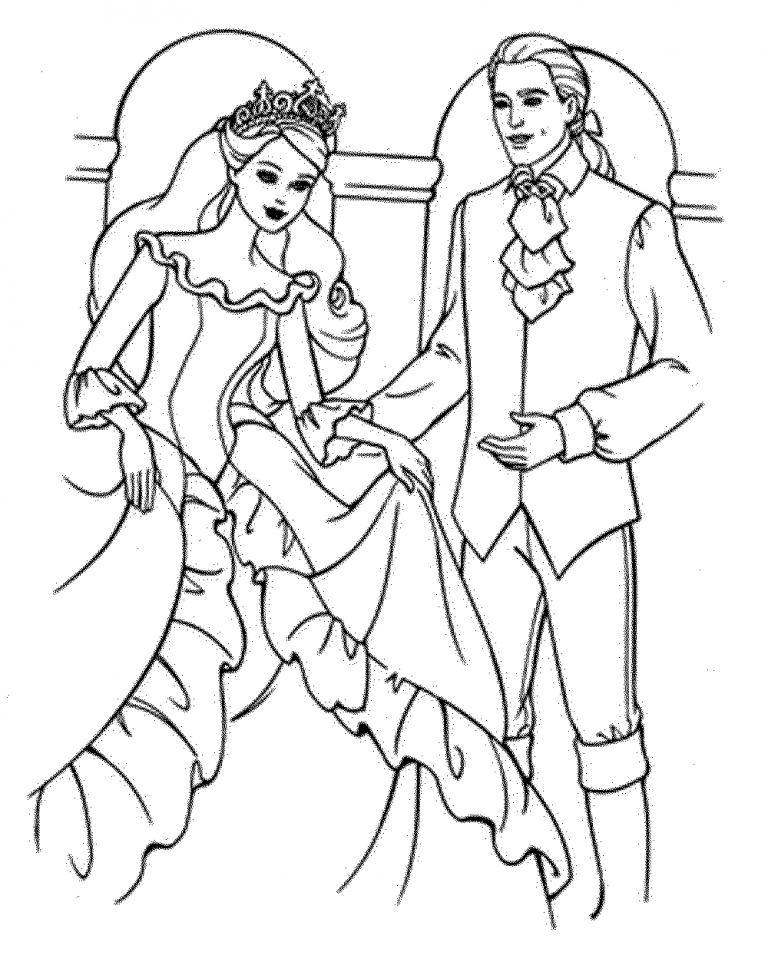 Printable Barbie Wedding Coloring Pages