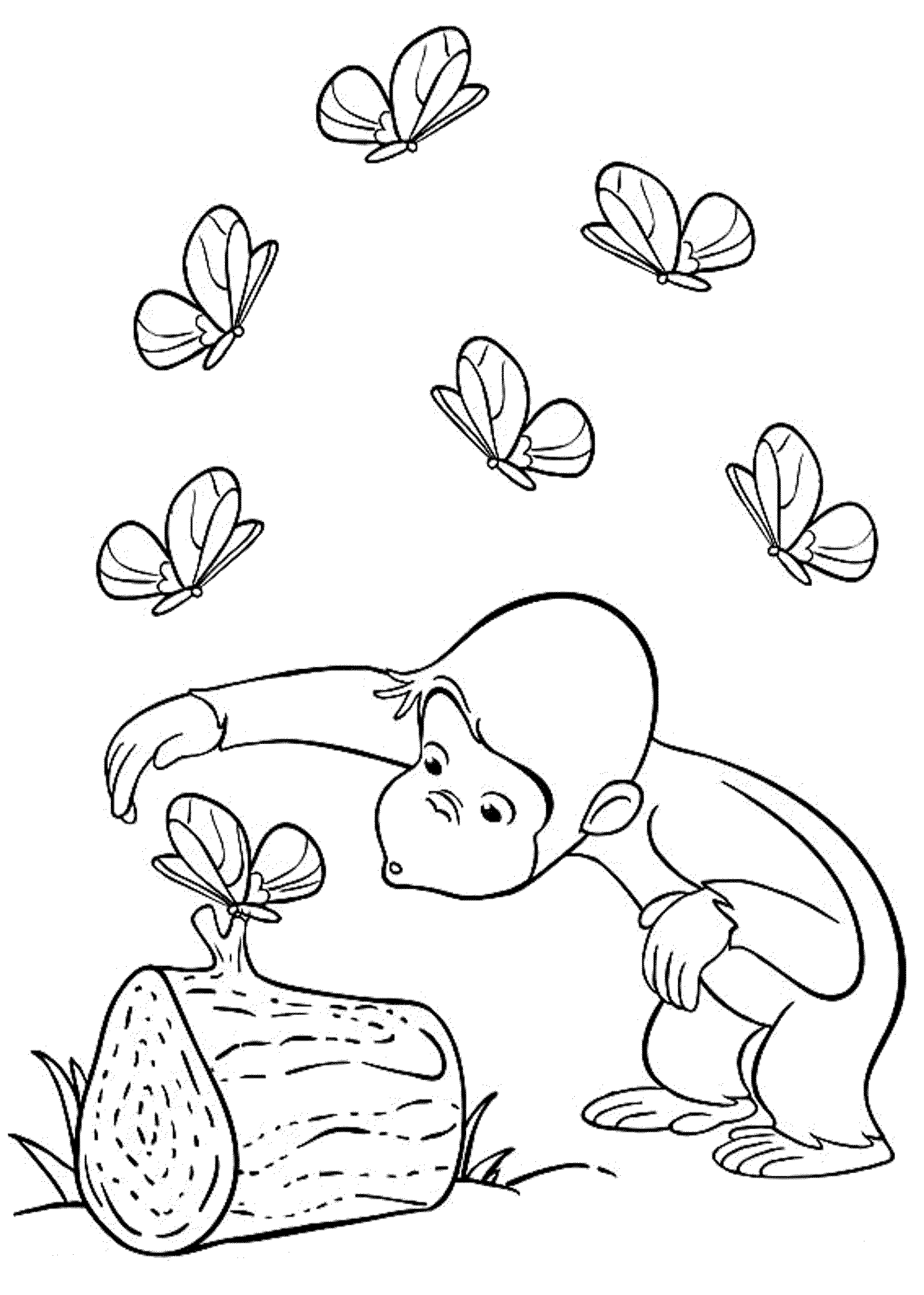 Print Download Curious George Coloring Pages To Stimulate Kids Fine Motor Skills