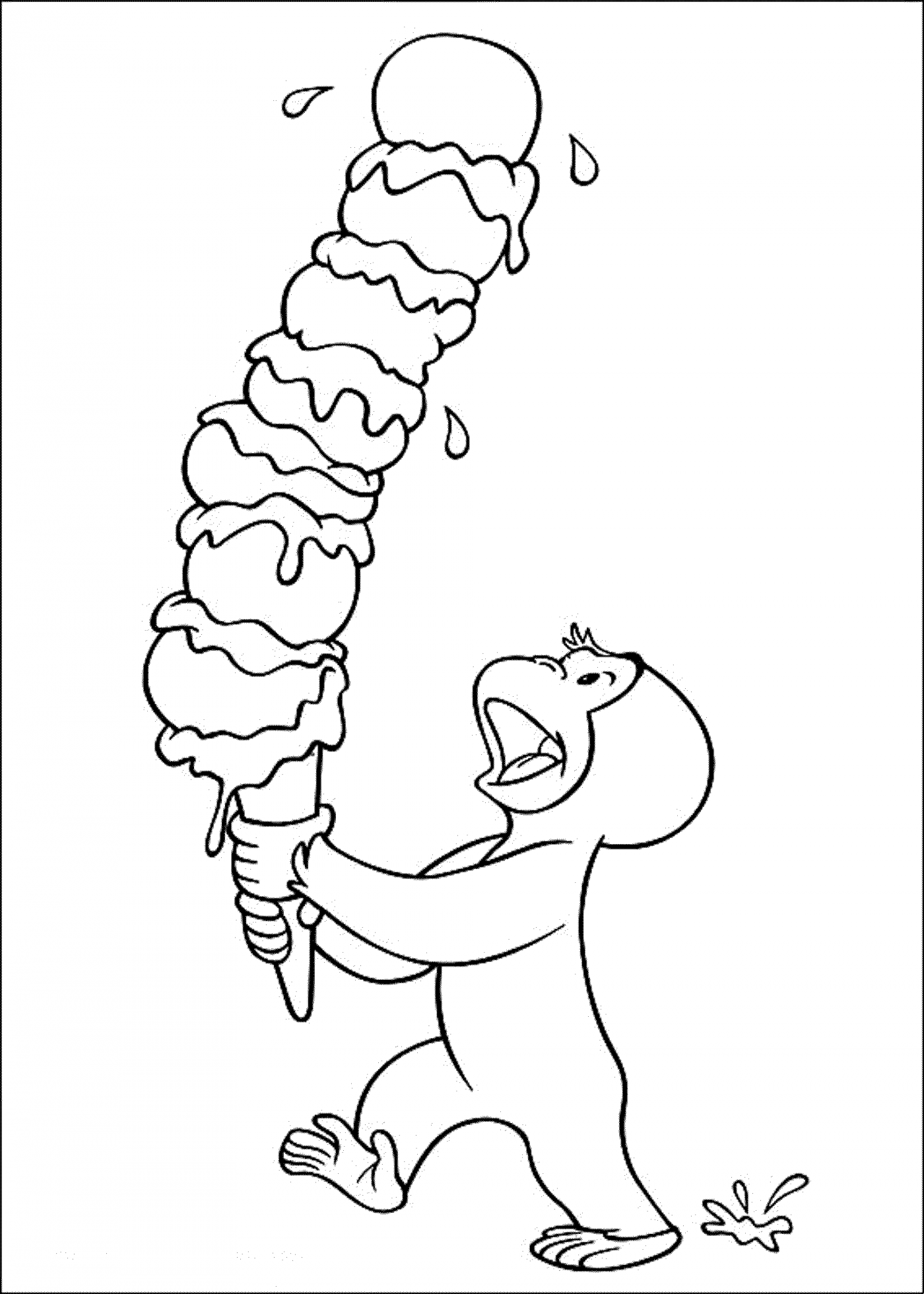 printable chef pisghetti coloring pages curious george