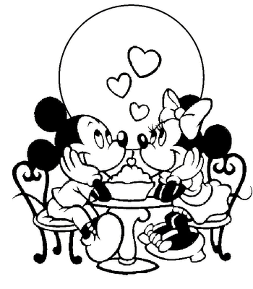 minnie mouse color pages falling love     BestAppsForKids.com