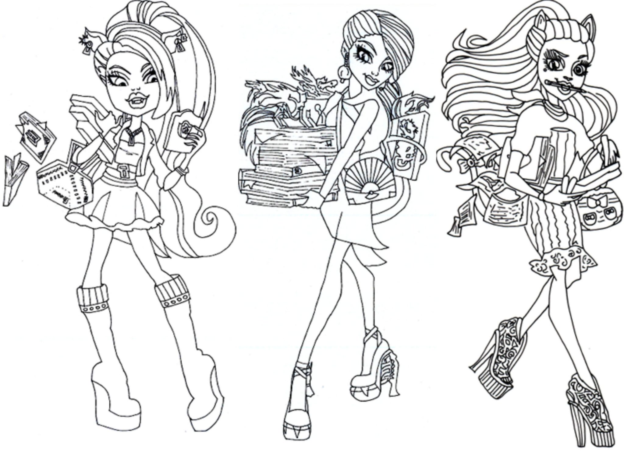 Print Download Monster High Coloring Pages Printable for Your Kids