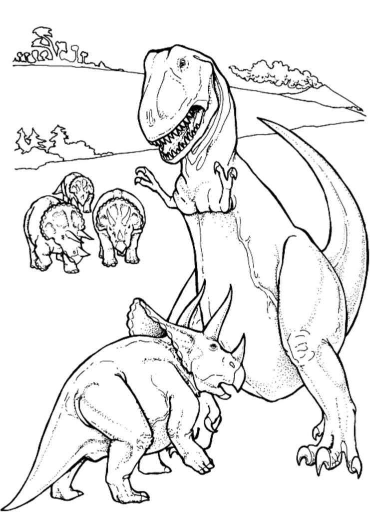 Print & Download - Dinosaur T-Rex Coloring Pages for Kids