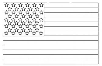 American Flag Coloring Page for the Love of the Country