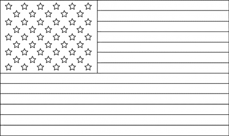 American Flag Coloring Page for the Love of the Country