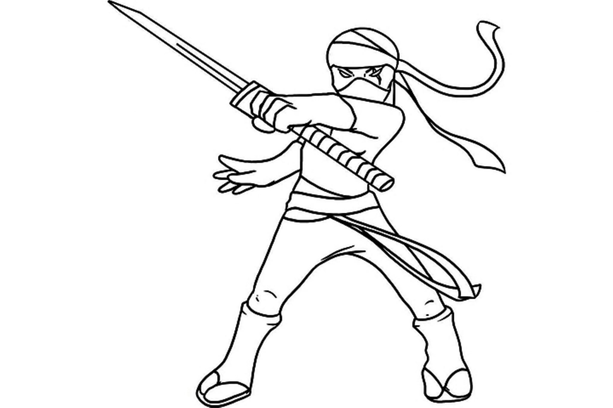 Print Download The Attractive Ninja Coloring Pages for