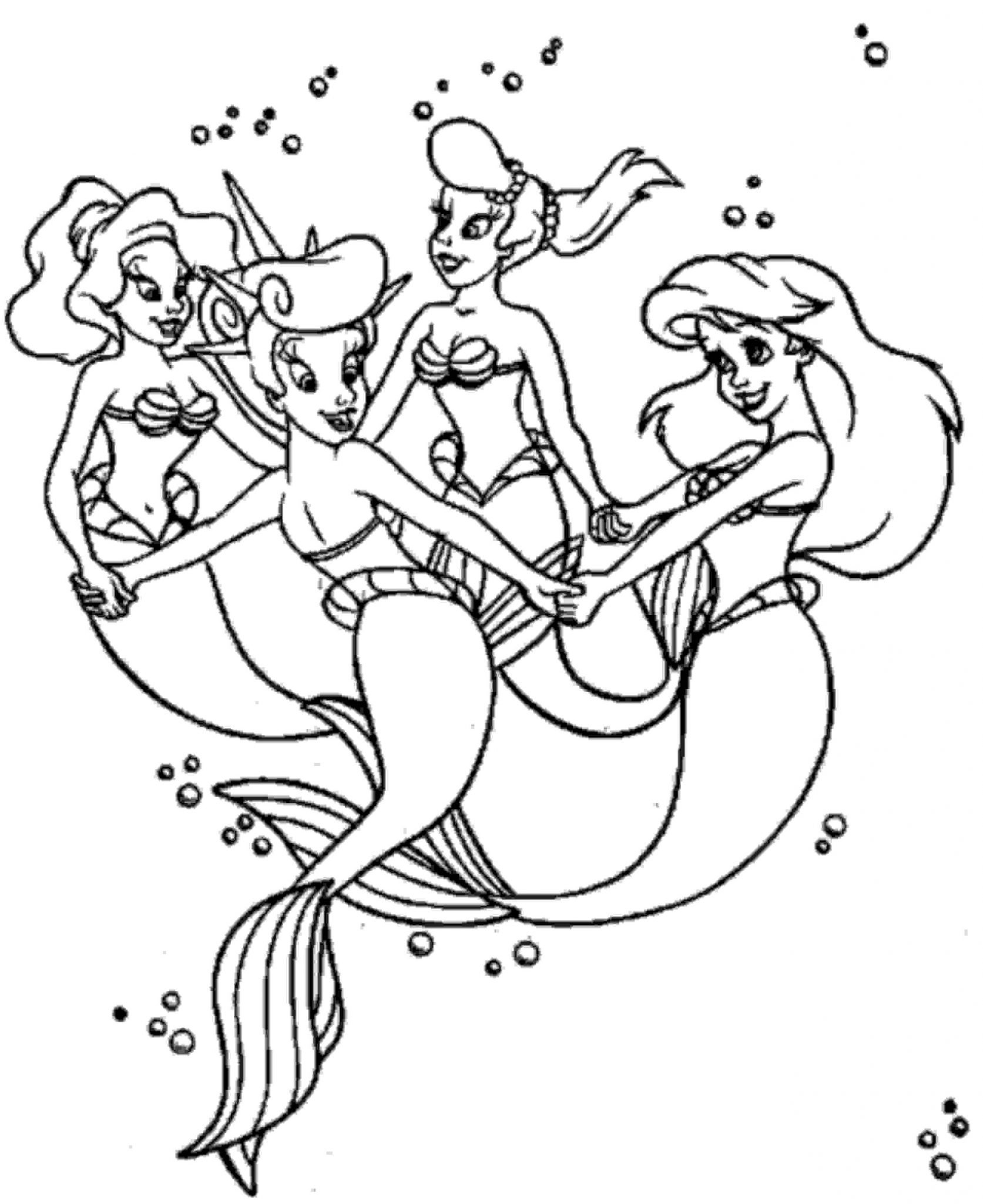 mermaid kids cute coloring pages for girls