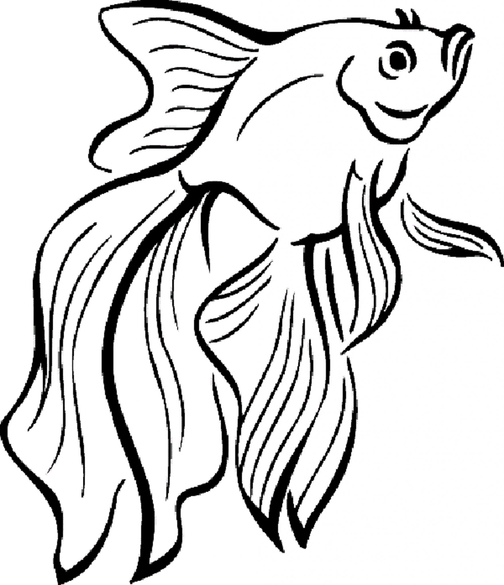 Cute and educational fish coloring page