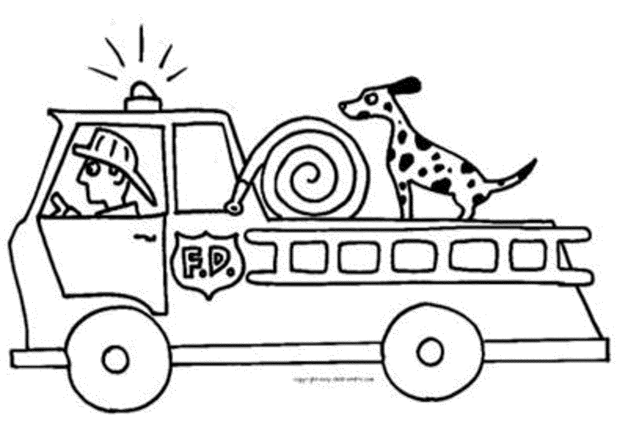 Print Download Educational Fire Truck Coloring Pages Giving Three In One Benefit