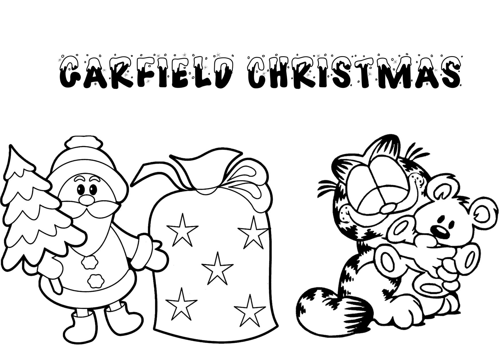 Garfield christmas coloring pages printable BestAppsForKids