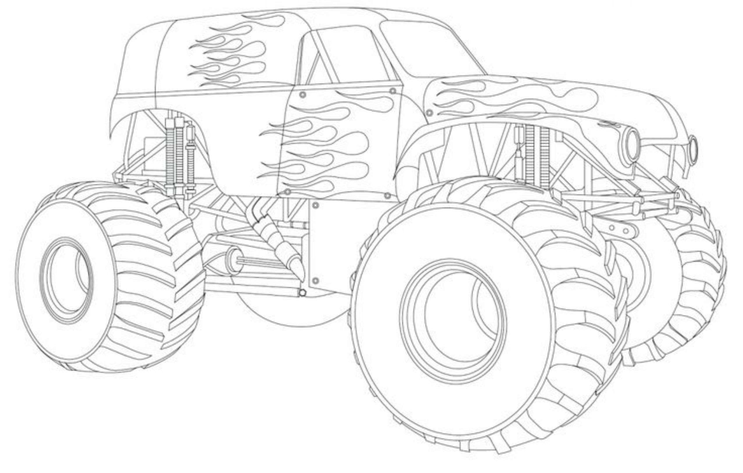 Drawing Monster Truck Coloring Pages With Kids