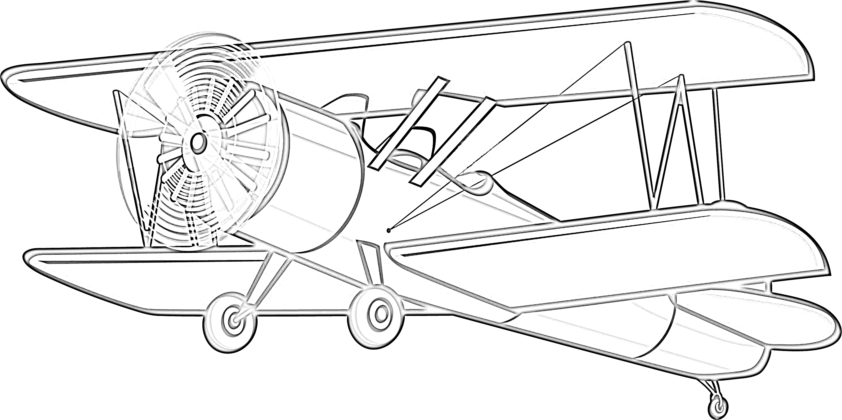 Classic airplane coloring page