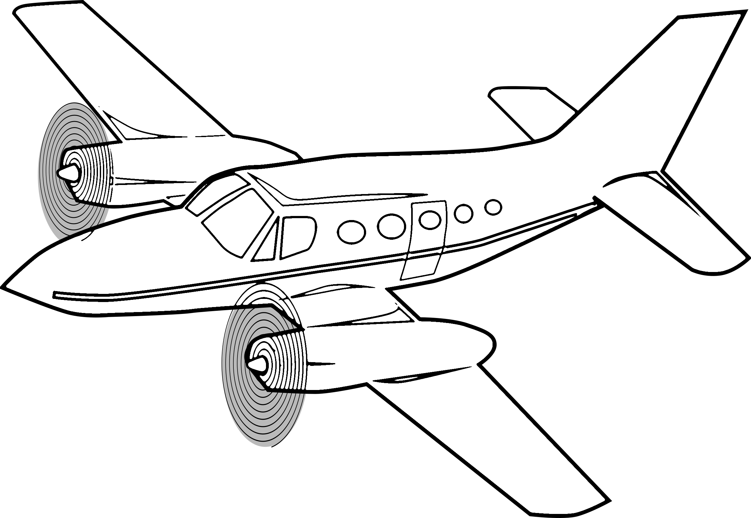 Propeller airplane coloring page