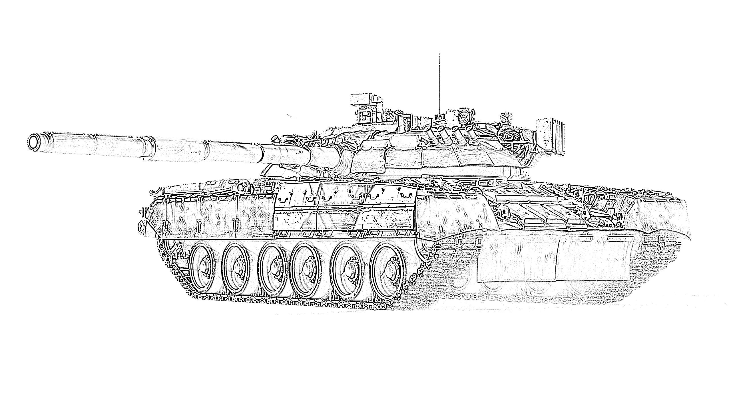 Army tank ready to fire coloring page