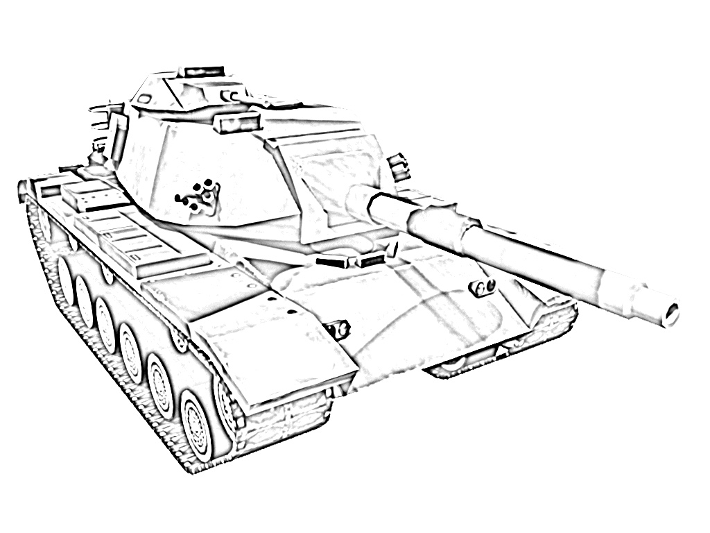 Army tank military coloring page