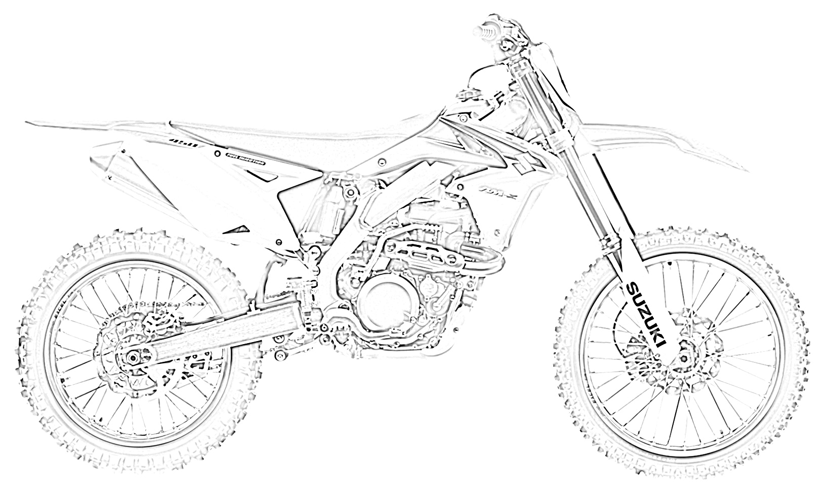 Dirt bike right side coloring page