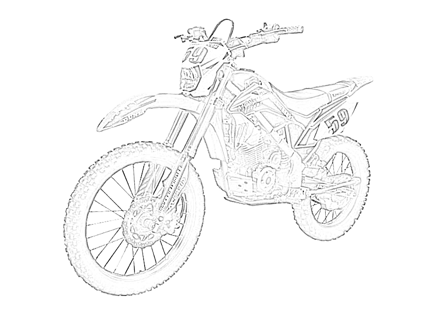 Dirt bike left coloring page