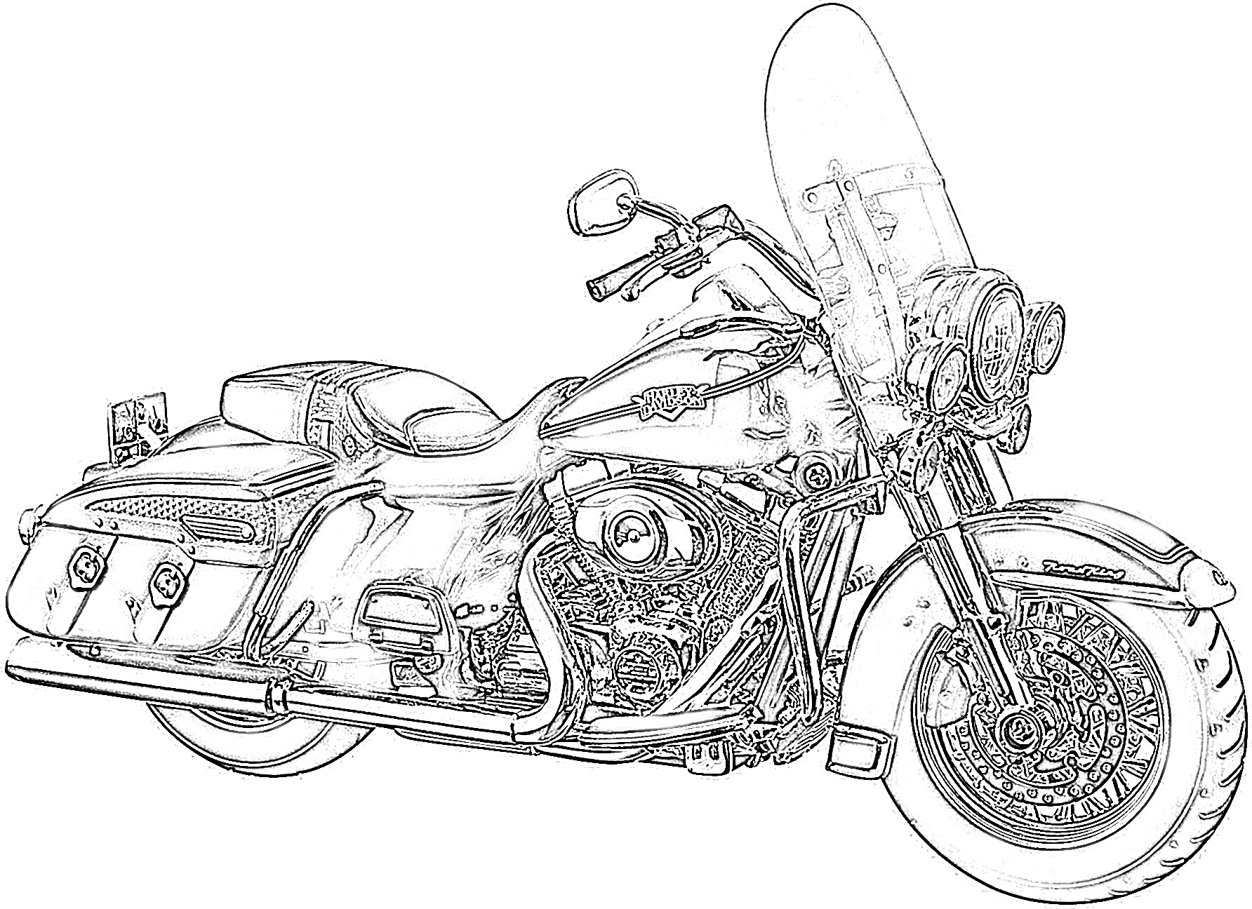 Harley Davidson road king coloring page