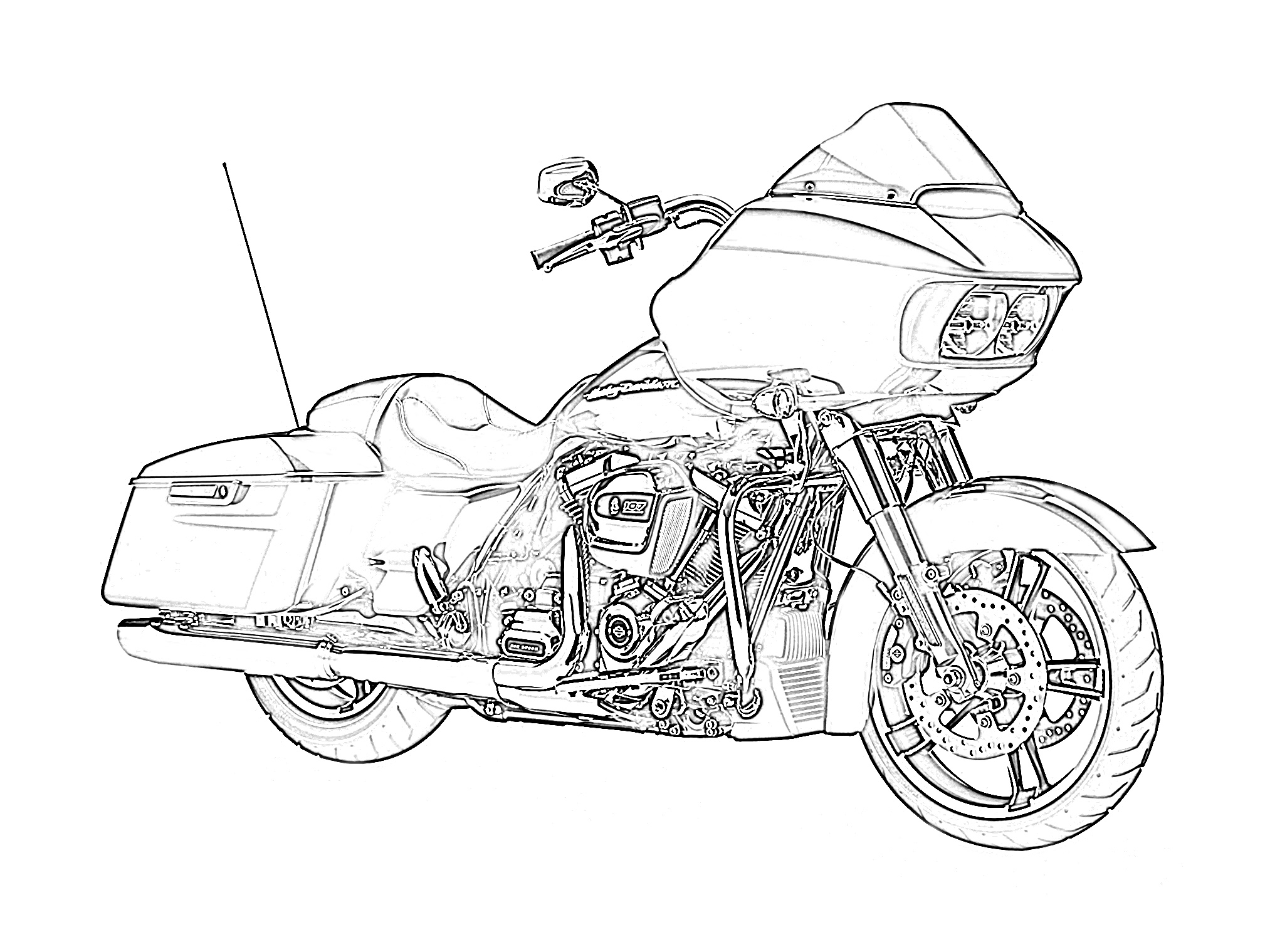Classic harley davidson coloring page