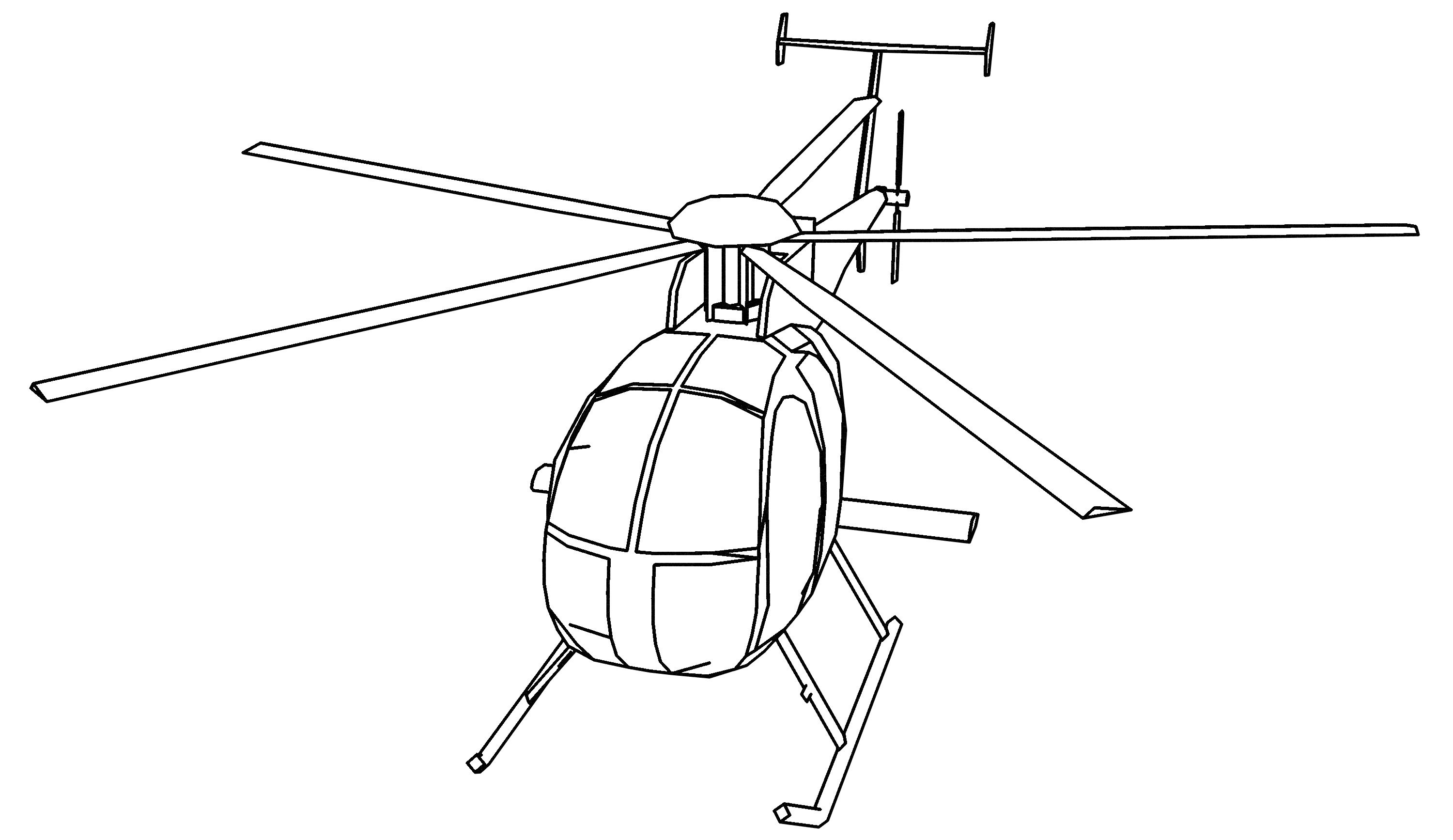 Helicopter front view coloring page