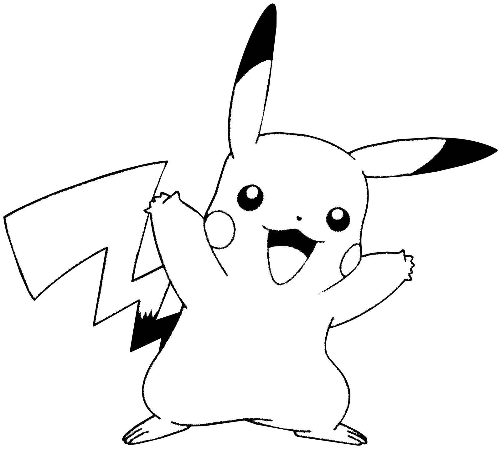 Pikachu cheering coloring page