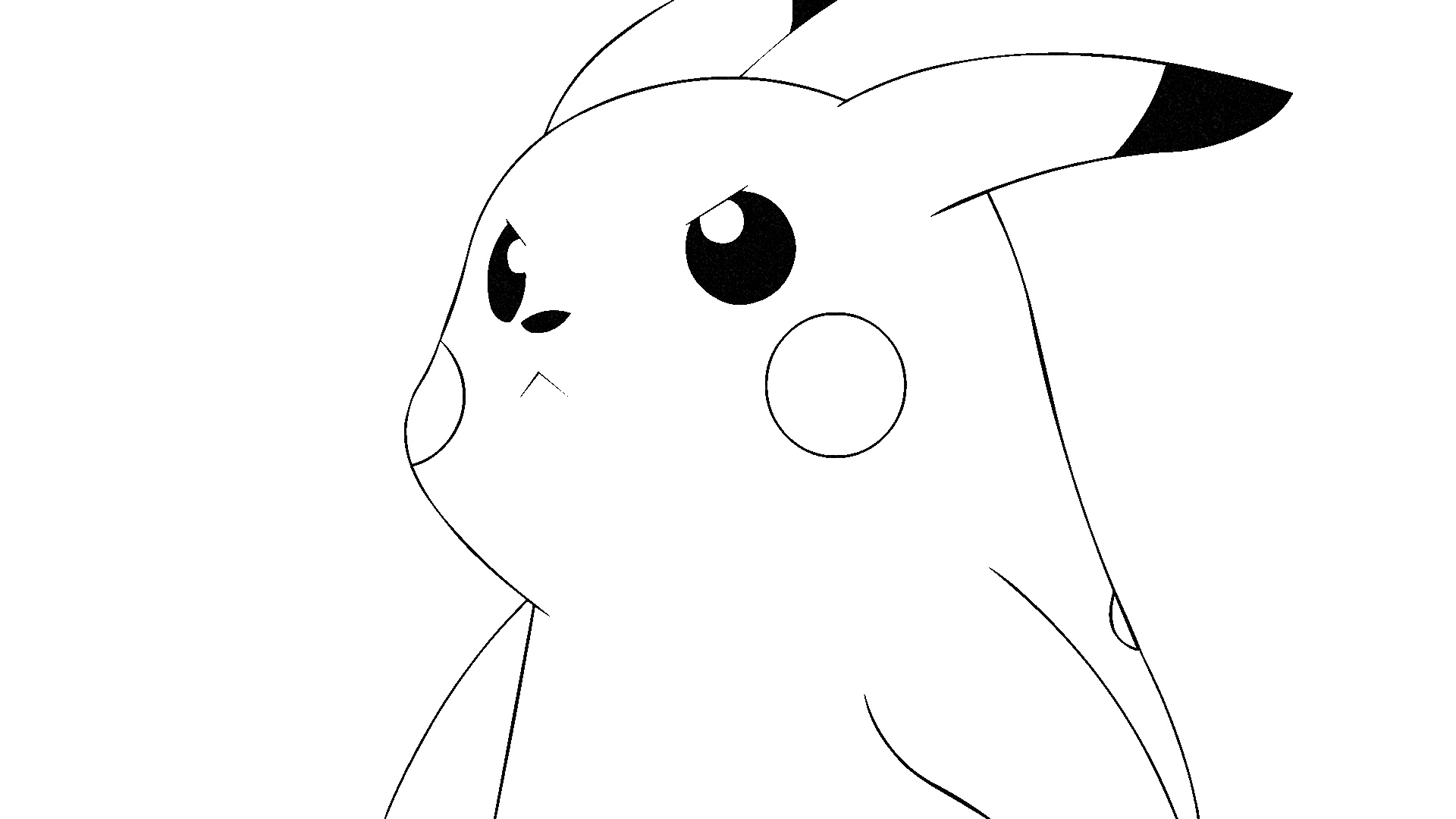 Concerned Pikachu coloring page
