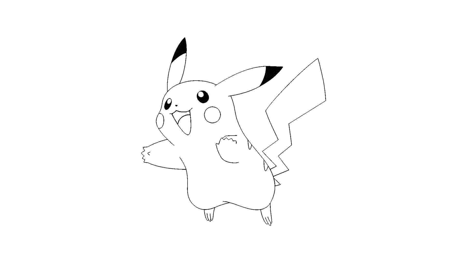 Pikachu leaping coloring page