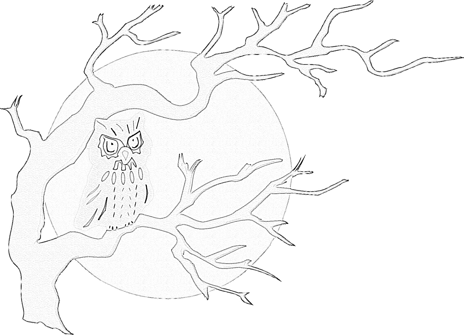 Spooky Halloween Owl Coloring Page