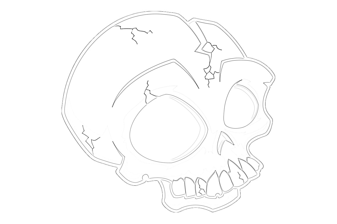 Spooky Halloween Skull Coloring Page