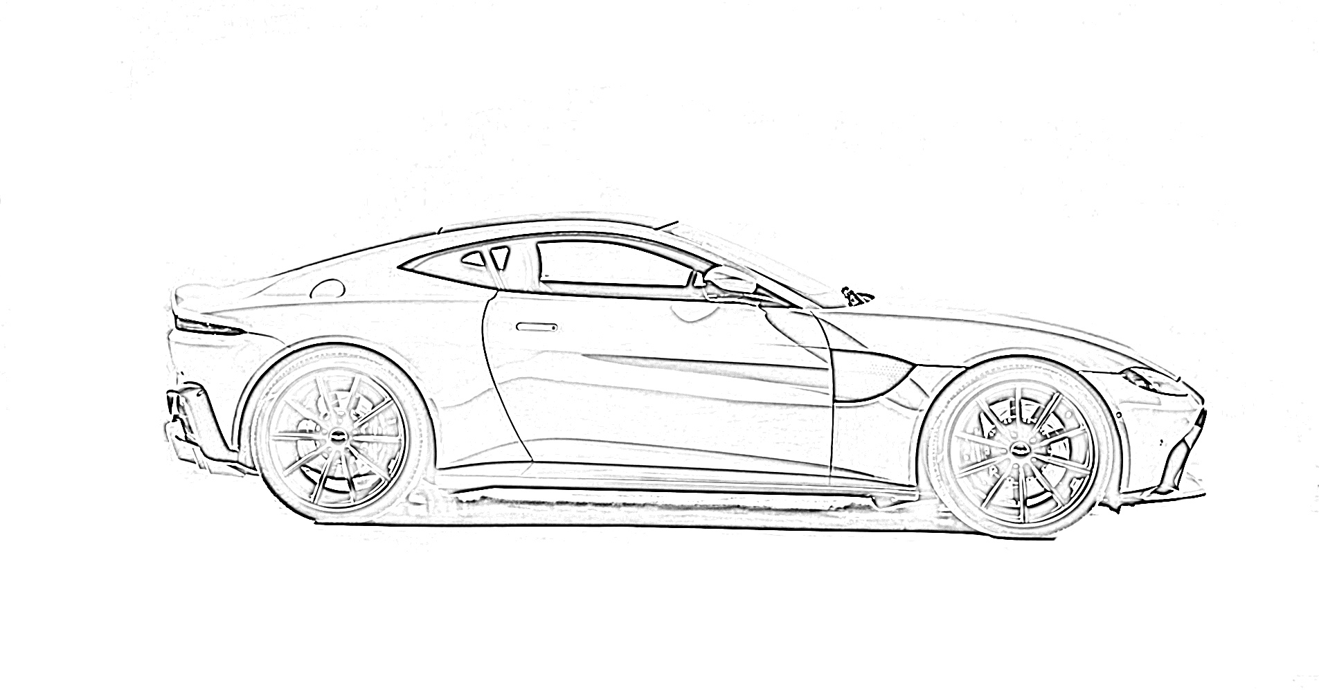 Sports car side profile coloring page