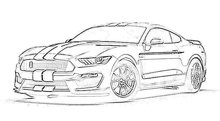Sports car mustang coloring page