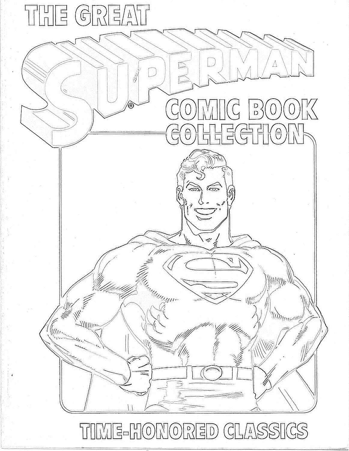 Superman comic book cover coloring page