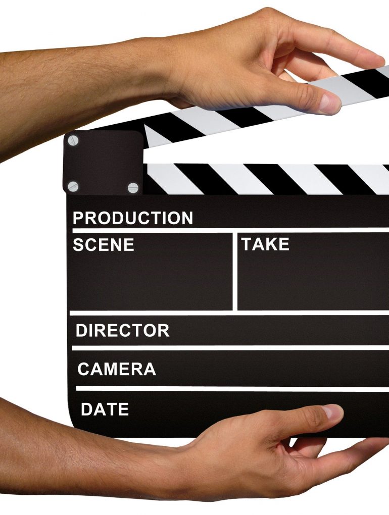TV and movie production clapperboard