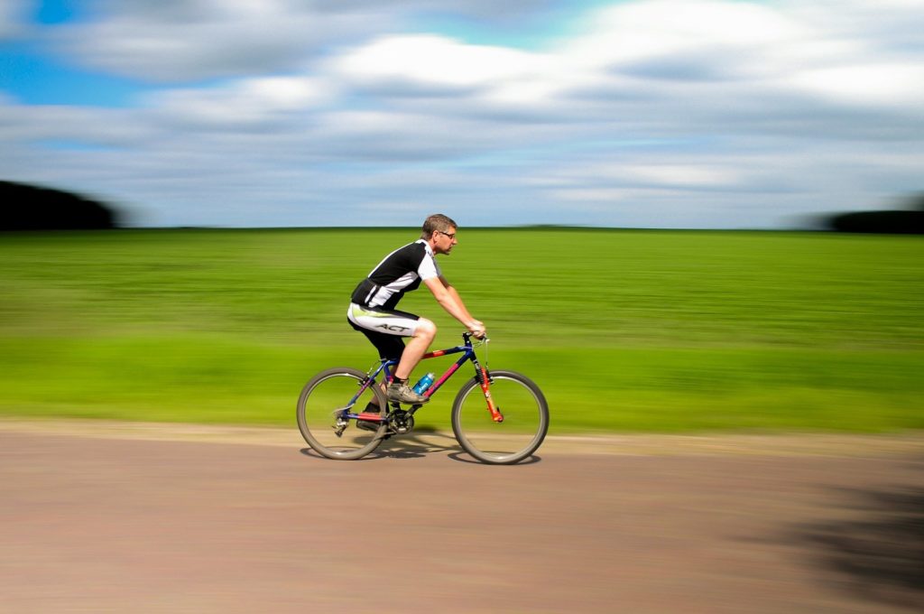 Man riding bike