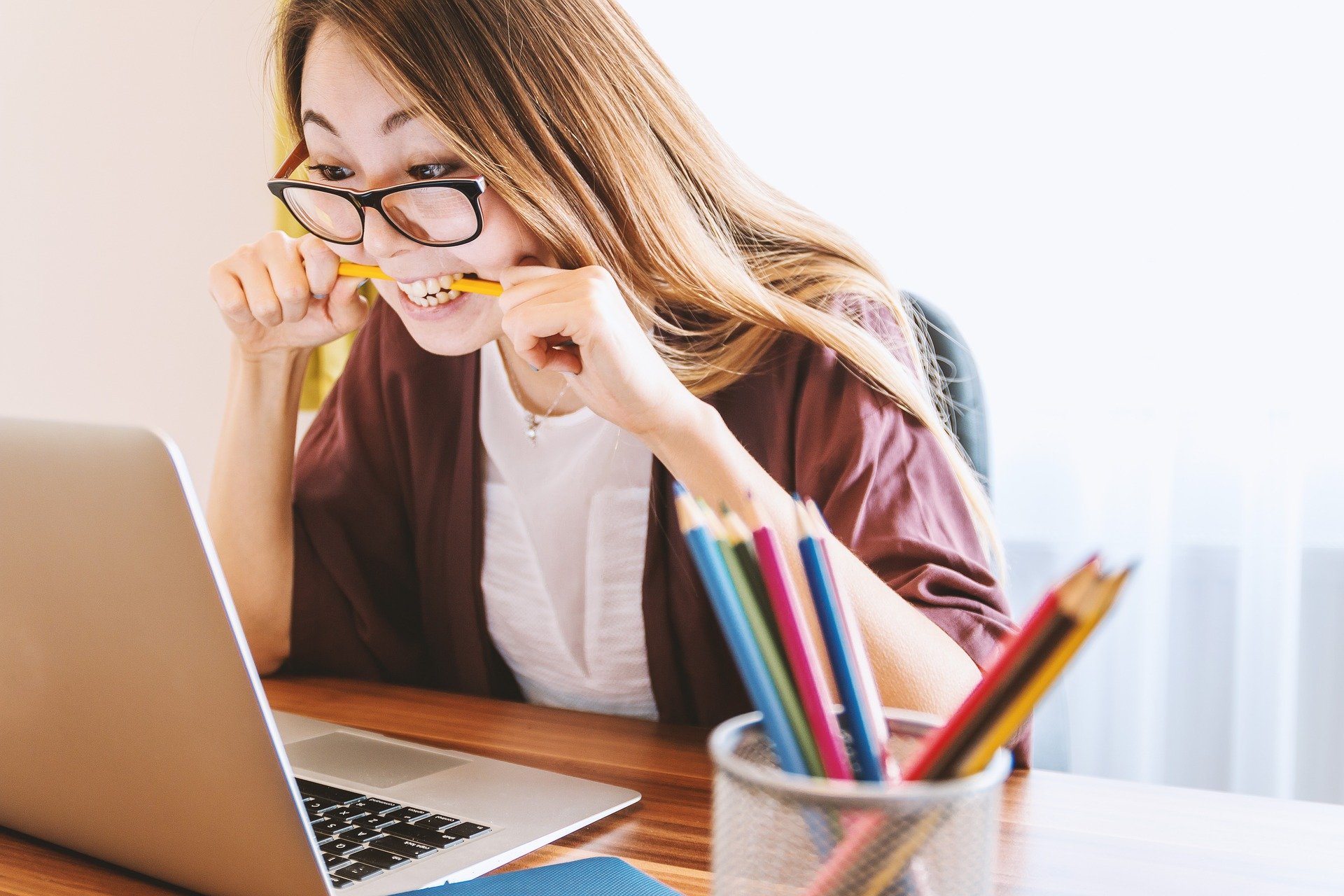 Woman working at laptop